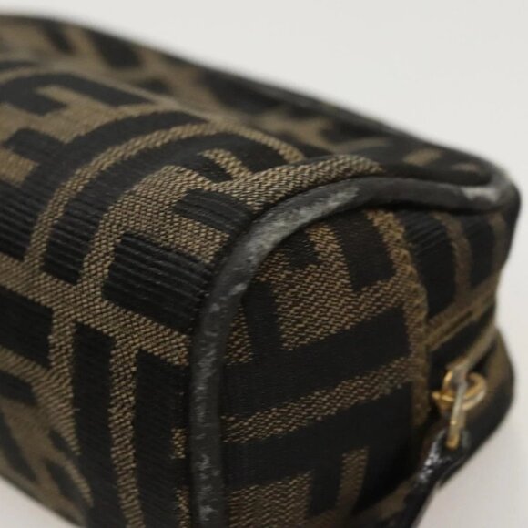 FENDI Zucca Canvas Pouch Brown Black Auth - Picture 13 of 16